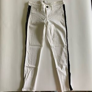 White Express skinny jeans w/ black stripe
